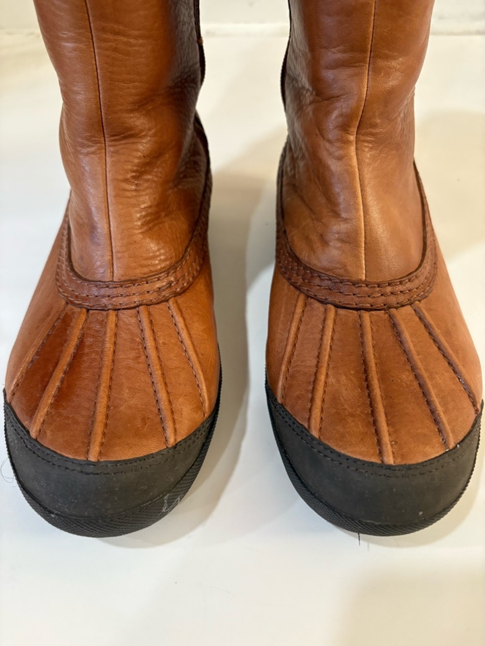 UGG Boots Women 8.5 Brown Leather Shearling Zip Mid Calf Casual Cozy Waterproof - Picture 8 of 11